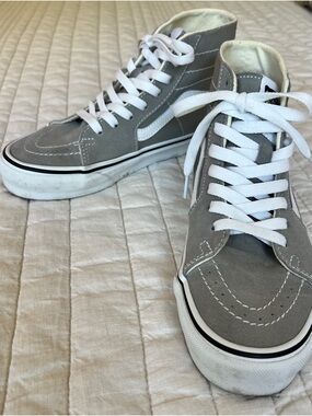 Vans Sk8-Hi Classic Gray & White Sneakers